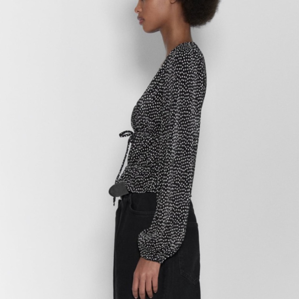 Zara Polka Dot Pleated Top